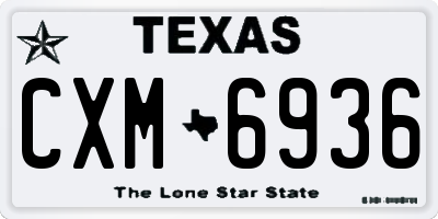 TX license plate CXM6936