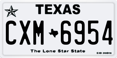 TX license plate CXM6954
