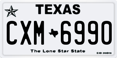 TX license plate CXM6990