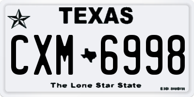 TX license plate CXM6998