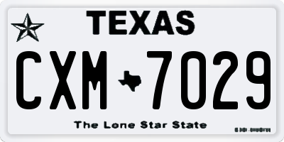 TX license plate CXM7029