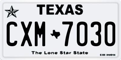 TX license plate CXM7030