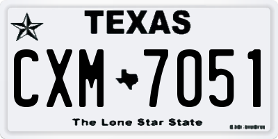TX license plate CXM7051