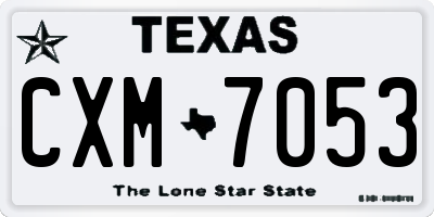 TX license plate CXM7053