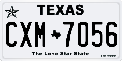 TX license plate CXM7056