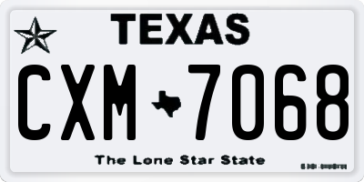 TX license plate CXM7068