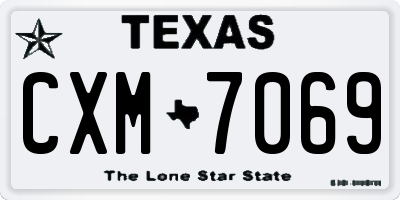 TX license plate CXM7069