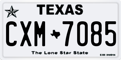 TX license plate CXM7085