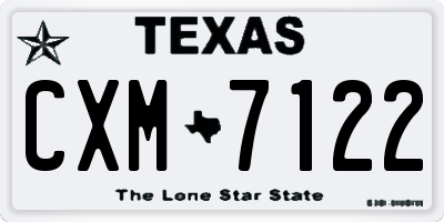 TX license plate CXM7122