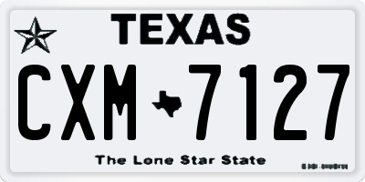 TX license plate CXM7127