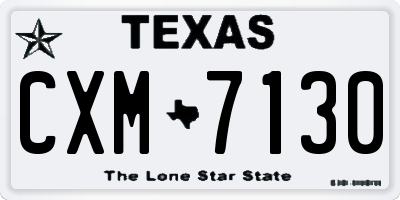 TX license plate CXM7130