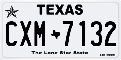 TX license plate CXM7132