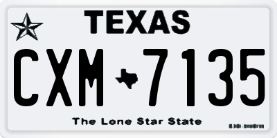 TX license plate CXM7135