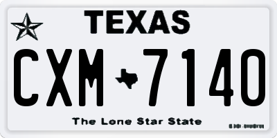TX license plate CXM7140
