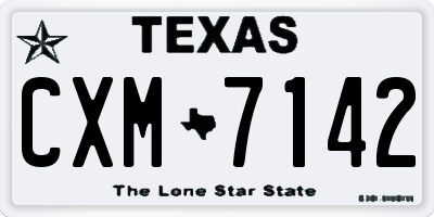 TX license plate CXM7142