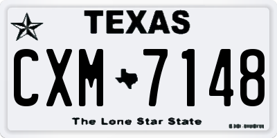 TX license plate CXM7148