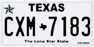 TX license plate CXM7183