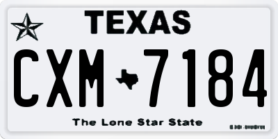 TX license plate CXM7184