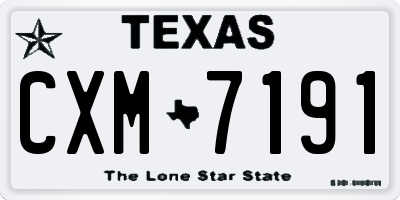 TX license plate CXM7191