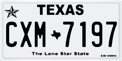 TX license plate CXM7197