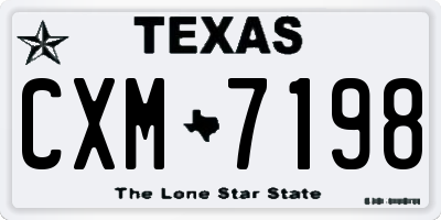 TX license plate CXM7198