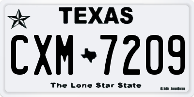 TX license plate CXM7209