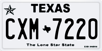 TX license plate CXM7220