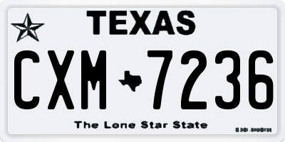 TX license plate CXM7236
