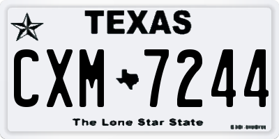 TX license plate CXM7244