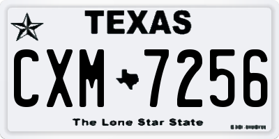 TX license plate CXM7256