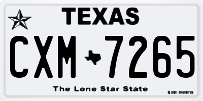 TX license plate CXM7265