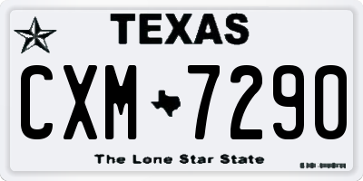 TX license plate CXM7290