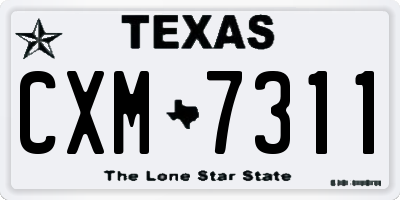 TX license plate CXM7311