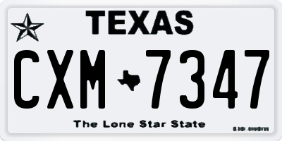 TX license plate CXM7347