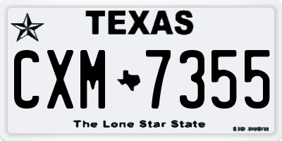 TX license plate CXM7355