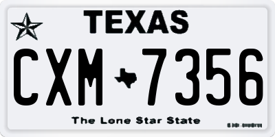 TX license plate CXM7356