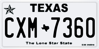 TX license plate CXM7360