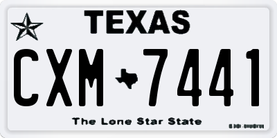 TX license plate CXM7441