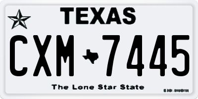 TX license plate CXM7445