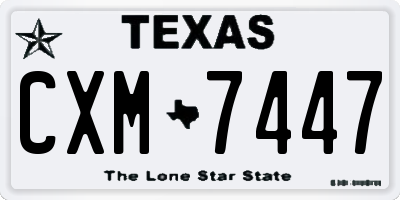TX license plate CXM7447