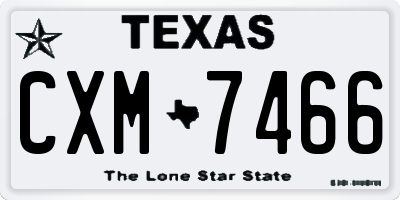 TX license plate CXM7466