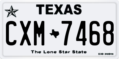TX license plate CXM7468