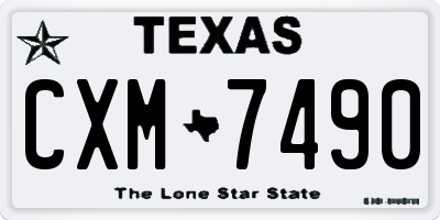 TX license plate CXM7490