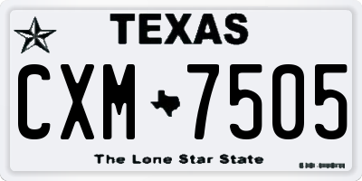 TX license plate CXM7505