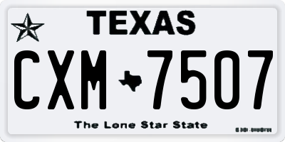 TX license plate CXM7507