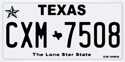 TX license plate CXM7508