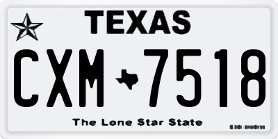 TX license plate CXM7518