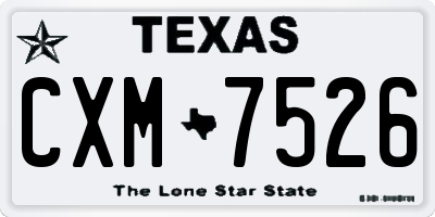 TX license plate CXM7526