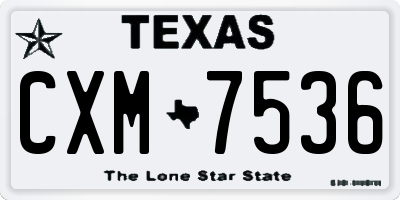 TX license plate CXM7536