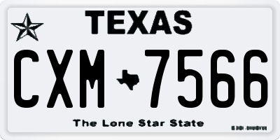TX license plate CXM7566